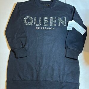 NWT Madden Girl Girls Black 'Queen of Fashion' Sweatshirt in size medium